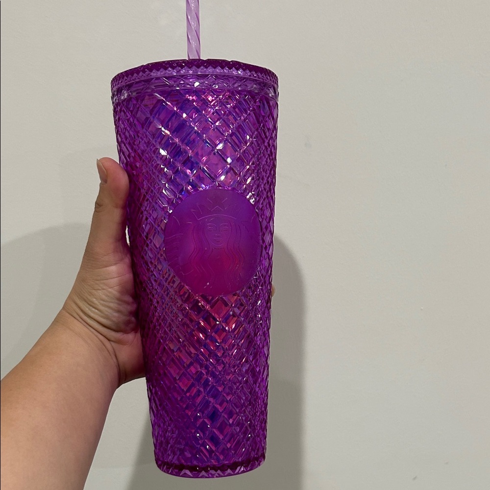 Starbucks Textured Purple Tumbler with Straw